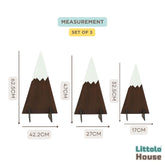 Mountain Cutouts Woodland Theme Set of 3 | Wooden Decorative | Brown